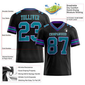 Camiseta de fútbol americano de diseño sublimado personalizado cómodo para hombre, uniforme deportivo de equipo de talla grande con costuras bordadas - Product Image 2