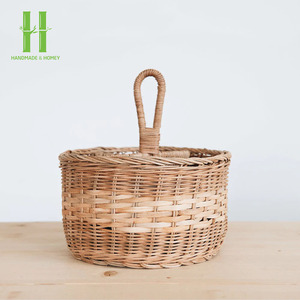 ¡SUPER VENTAS! Cesta de Almacenamiento Tejida a Mano de Ratán Natural Ecológica, Diseño Moderno, Apilable, Multiusos para Verduras y Flores - Product Image 3