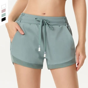 Short de sport à taille élastique personnalisé pour femmes 100% coton respirant pour la course d'été Fitness & Yoga Plain Design - Product Image 1
