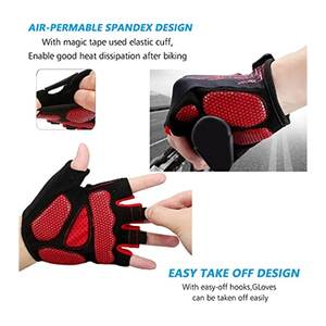 Gants de cyclisme VTT et vélo de route avec coussinet en gel, gants de sport respirants, protège-poignets, gants de vélo demi-doigts - Product Image 6