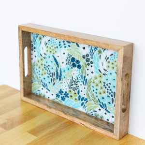 Plateau de service artisanal en bois Art Déco avec travail Meena pour la maison, la cuisine, la table à manger, organisateur utilitaire - Product Image 1