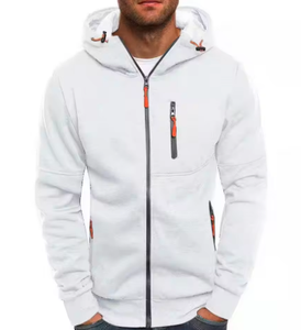 Sweat à capuche zippé en molleton 100% coton pour homme, broderie de logo personnalisée, impression numérique décontractée, sweat-shirts unis pour homme - Product Image 1