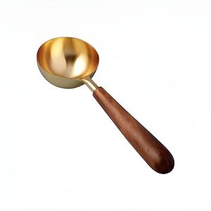 Cuillères à thé et à café en laiton poli de la meilleure qualité Belles poignées Ustensiles de cuisine Couverts Couverts 2024 - Product Image 1