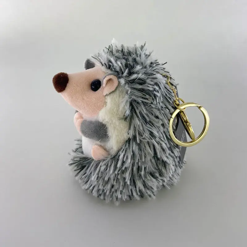 CUTE 10cm Hedgehog Plush Keychain Stuffed Animal Accessory Backpack Clips Christmas Birthday gift Toy Plush kids PomPom Keychain