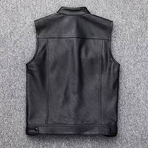 Gilet en cuir de vachette éco-responsable, confortable et professionnel, conçu sur mesure par ASEB INDUSTRIES, pour homme, vêtement d'extérieur d'hiver, boutonné - Product Image 3