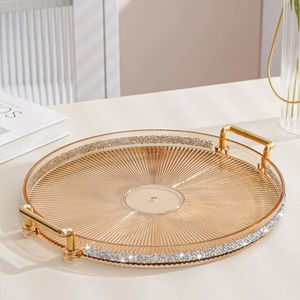 Decorative Metal And <b>Mirror</b> <b>Tray</b> Suitable For Bedroom Vanity Bathroom Countertop And Stylish Home Organization Purposes - Product Image 1