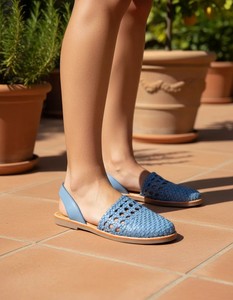 Women Genuine Leather Flat <b>Sandals</b> Handmade Woven Slip Slides Breathable Light Weight Anti-Slip Casual Solid Fashion Trend - Product Image 5