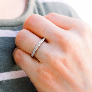 10k Gold <b>Ring</b> Lab Grown Diamond Eternity <b>Band</b> <b>Ring</b> Lab Created Diamond Full F Color VS1 Clarity for Jewelry Making - Product Image 2