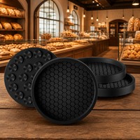 Patins de protection antidérapants en feutre de silicone noir alvéolé pour meubles, armoires, canapés et pieds de table
