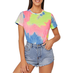 Chemises OEM en coton tie-dye pour femmes vêtements d'été respirants personnalisés avec marque privée et logo personnalisé - Product Image 2