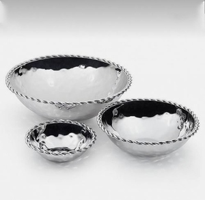 Juego de 3 cuencos para servir con diseño de hojas de lujo para el hogar, Hotel, restaurante, cuenco, cuenco y platos para servir frutas de Metal de Color dorado - Product Image 4