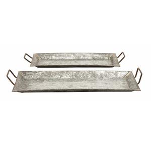 Plateau de service de nourriture de forme carrée galvanisé de couleur argent élégant de vente chaude enduite d'oxydase de qualité supérieure - Product Image 4