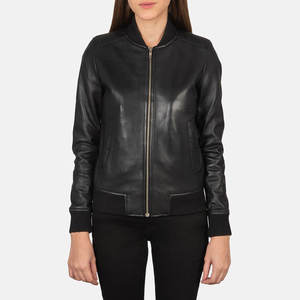 Chaqueta de cuero personalizada de alta calidad, diseño de logotipo personalizado de cuero genuino de alta calidad, prendas de vestir exteriores duraderas a la moda para mujer - Product Image 5