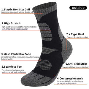 Chaussettes de sport Chaussettes OEM personnalisées en gros Chaussettes de sport OEM en polyester pour hommes - Product Image 3