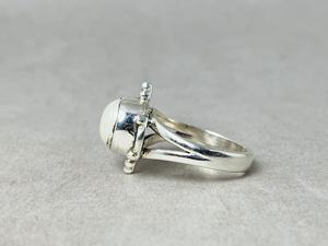 Bague en argent perle blanche faite à la main 925 bague en argent sterling massif avec pierres précieuses bijoux de mariage élégants fabricant direct en gros - Product Image 5