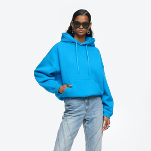 Quickdry Oversized Pullover Hoodie para mujer Loose Fit Drop Shoulder Patrón sólido Impresión de logotipo personalizado Servicio OEM disponible - Product Image 5