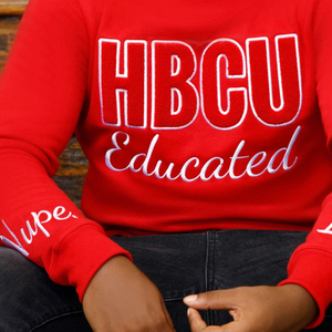 Sudadera Roja de Chenilla HBCU con Bordado Educativo de Letras Griegas, Sudadera Clásica de Cuello Redondo, Prenda de Forro Polar Cálida para Invierno - Product Image 5