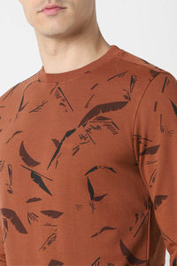 Breathable High Quality Basic <b>Brown</b> Print Round Crew Neck Men's Sweatshirt Custom Cotton Blended Sweatshirt At Factory Price - Product Image 2