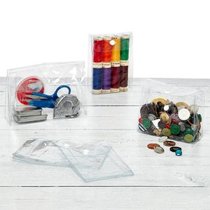 Purse Style Soft Vinyl Pocket <b>Bags</b> with Transparent Pattern - Product Image 1