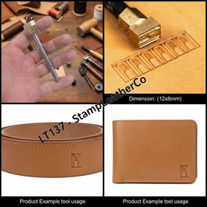 Sello de cuero con borde de arco geométrico LT137 12x8mm (7/15 \ "X 5/16 \") Tamaño para manualidades geométricas - Product Image 1