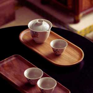 Vaisselle décorative rectangulaire en bois massif véritable naturel, plateau de service à fruits, plateau de service à café, plateau de service à café - Product Image 5