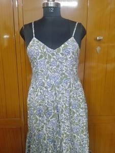 Women's Sleeveless Maxi Dress Hand Block Printed Indian Cotton Bohemian Casual Style Handmade Cotton <b>Fabric</b> Free Size - Product Image 5