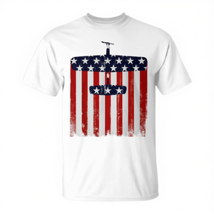 T-shirt avec drapeau américain du 4 juillet pour avion télécommandé - Product Image 2