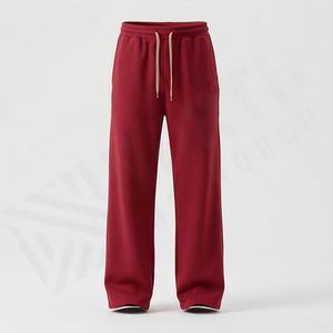 Thick Hip Hop Pants Custom Trousers Blank Wide Leg Sweat Pants Cotton Double Waist Straight Track Pants <b>Flared</b> Sweatpants <b>Men</b> - Product Image 1