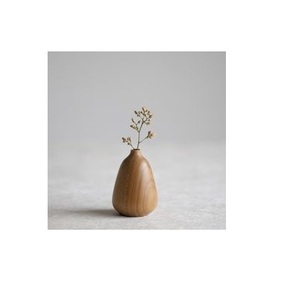 Vase en bois de manguier rond moderne fait à la main décoration de vase à fleurs teintées pour salon design de luxe et mignon pour un usage domestique - Product Image 4