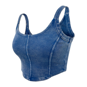 Femmes dames tricot sans manches mode neige lavé haut 2025 - Product Image 2