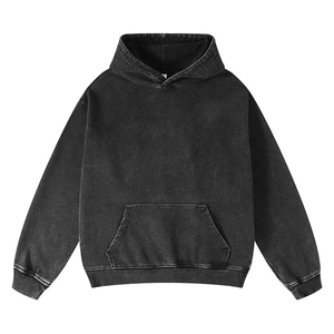 Vêtements de rue en gros à prix avantageux, sweat-shirts à capuche pour hommes en coton 100% de qualité supérieure, respirants et écologiques, effet délavé à l'acide - Product Image 1