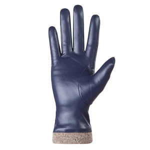 Gants d'hiver en cuir de mouton véritable pour femmes laine chaude thermique écran tactile compatible sport moto-noir direct - Product Image 5