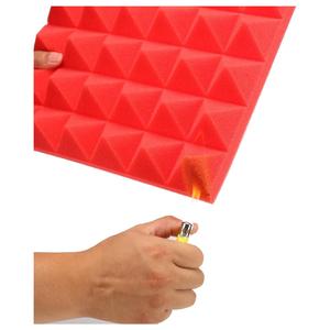 Panneaux muraux acoustiques MXYRR-004, lot de 6, 0,5 m x 0,5 m, 2 pouces d'épaisseur, pyramide rouge moderne, insonorisation pour salon, chambre à coucher, hôtel - Product Image 3