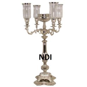 เชิงเทียนโลหะตกแต่งบนโต๊ะดีไซน์ใหม่ชุบทองตกแต่งด้วยแขน4ข้างทำด้วยมือชุบนิกเกิลชุบเคลือบผิวสำเร็จ - Product Image 4