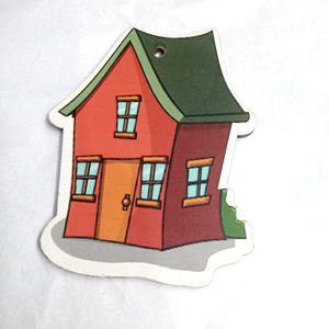 Ornement de maison en bois arbre de noël maison bureau suspendu décor noël étoile en forme porcelaine ornements artisanat - Product Image 1