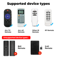 Control Remoto Inteligente Tuya WiFi IR RF433 con Temporizador para Aire Acondicionado, Ventilador, TV y DVD, Compatible con Alexa/Asistente de Google