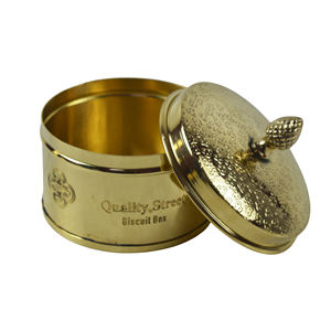 กล่องท๊อฟฟี่กล่องช็อคโกแลตเคลือบเงาโลหะราชวงศ์กล่องเก็บผลไม้แห้งทำจากทองเหลือง - Product Image 6