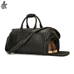 Sacs à vêtements multifonctionnels de luxe pour hommes, sac de voyage en cuir véritable avec compartiment à chaussures - Product Image 6