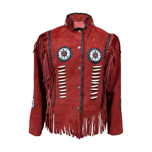 Chaqueta de Cuero de Gamuza Estilo Occidental Marrón para Hombre, Nueva, de Alta Calidad, con Flecos, Chaqueta Personalizable para Hombre - Product Image 2