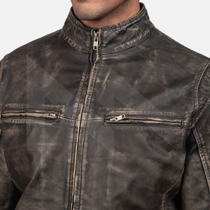 Chaqueta de cuero de invierno para hombre, lona, transpirable, de secado rápido, ligera, desgastada, moda al por mayor - Product Image 6