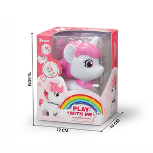 Mini <span class=keywords><strong>Robot</strong></span> rampant <span class=keywords><strong>licorne</strong></span> rose de dessin animé à piles marche interactive et effets sonores <span class=keywords><strong>jouet</strong></span> électronique parfait pour les filles - Product Image 5