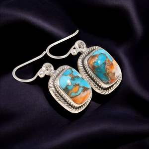 ต่างหูระย้าสีเงินสเตอร์ลิง925สุดคลาสสิกอัญมณีสีเขียวหอยนางรมสำหรับวันครบรอบการหมั้นเครื่องประดับแบบห้อย - Product Image 2