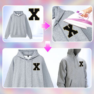 Écussons en tissu chenille brodés à coudre, lettres et badges personnalisés, ensemble de motifs floraux écologiques pour chapeaux et vestes - Product Image 3