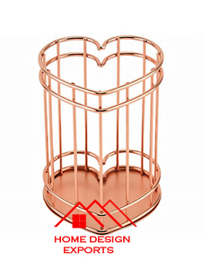 Premium Design Hot Selling <b>Gold</b> Plated Iron Wire <b>Utensil</b> Holder With Wooden Base Best Selling <b>Kitchen</b> Accessories - Product Image 3