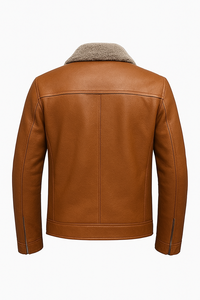 Chaqueta de Cuero Marrón Otoñal para Hombre, Estilo Retro, Talla Grande 5XL, Cuero Vacuno Natural, Corte Entallado, Abrigo de Cuero Genuino - Product Image 4