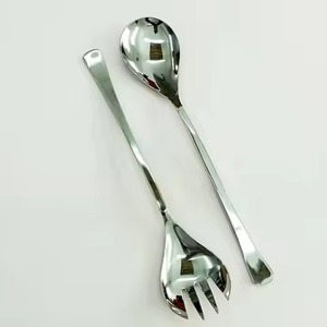 Ensemble de couverts avec grande cuillère à salade, cuillère à salade créative avec manche plaqué argent - Product Image 6