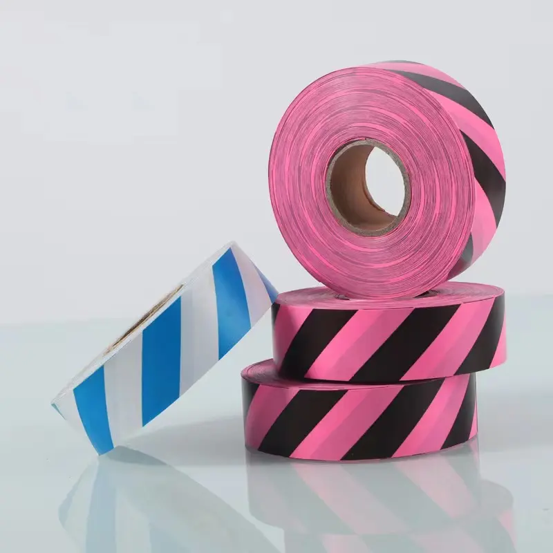 PVC High strength flagging tape supplier Non Adhesive Plant Tie Flagging Tape for Neon Marking