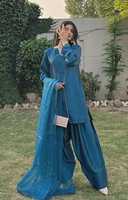 Farshi Shalwar soie brodée à la main naturel décontracté respirant léger été femmes robe traditionnelle ethnique culturelle