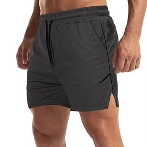 Shorts de sport pour homme avec poche zippée, légers, pour la salle de sport, la course à pied, sans doublure, musculation, logo personnalisé, vente en gros, directement de l'usine, nouveauté - Product Image 1