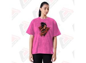 T-shirt à la mode pour femmes, tendance et délavé à l'acide, confortable, écologique, en denim, batik, velours côtelé, avec appliques et patchs de perles. - Product Image 5